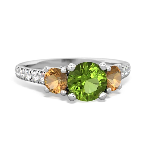 peridot-citrine trellis pave ring