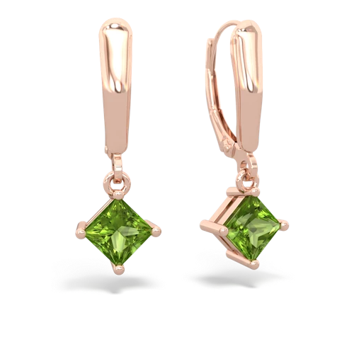 peridot lever-back earrings