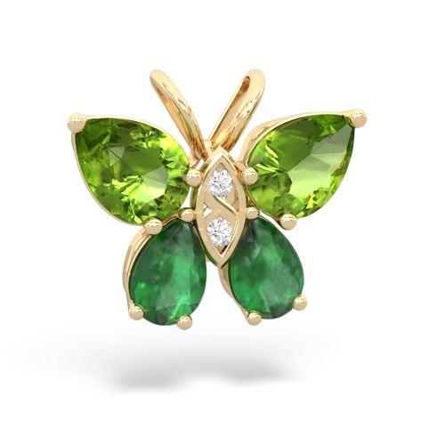 peridot-emerald butterfly pendant