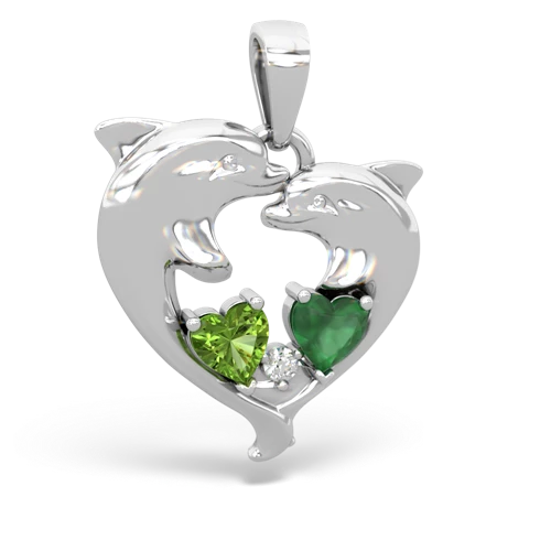 peridot-emerald dolphins pendant