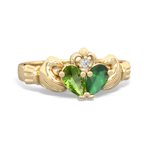 peridot-emerald claddagh ring