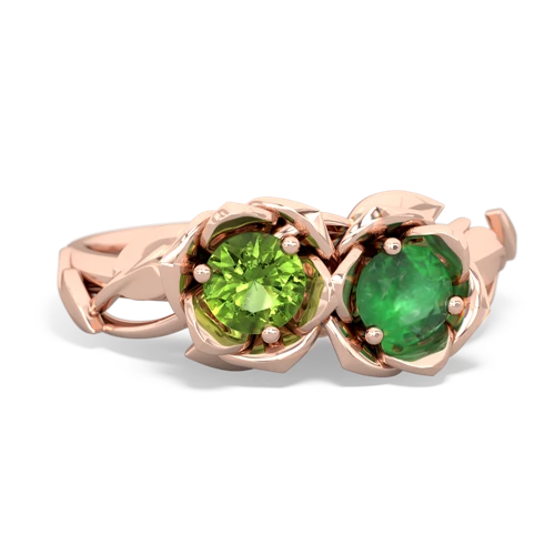 peridot-emerald roses ring