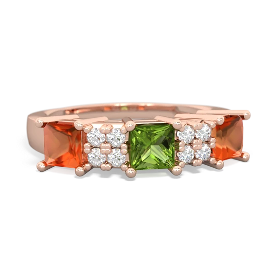 peridot-fire opal timeless ring