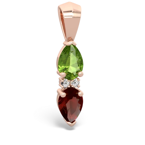 peridot-garnet bowtie pendant