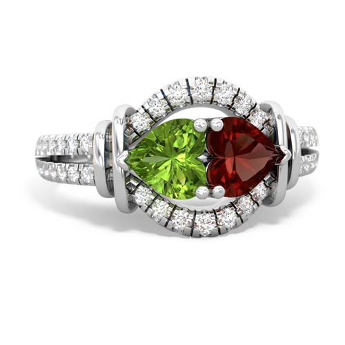 peridot-garnet pave keepsake ring