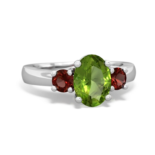 peridot-garnet timeless ring