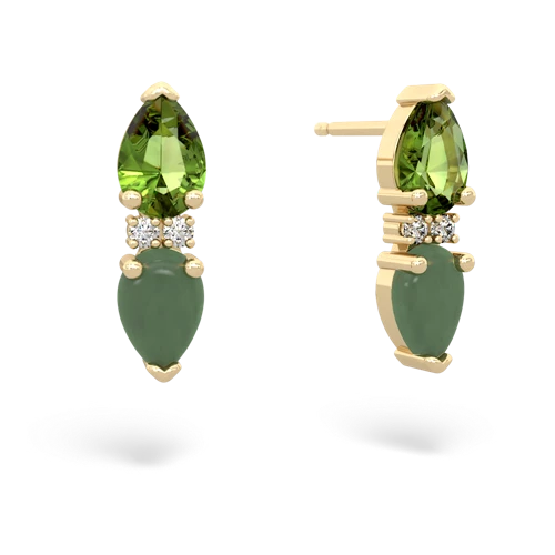 peridot-jade bowtie earrings