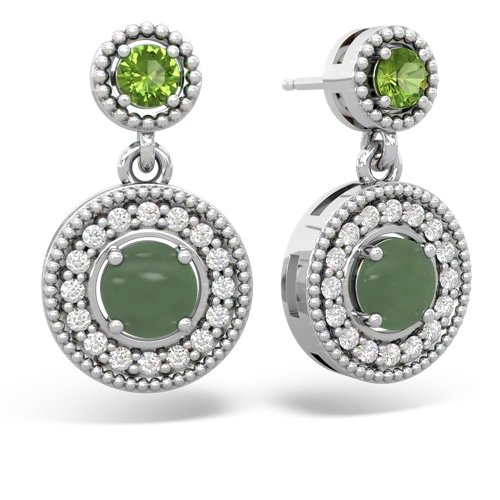 peridot-jade halo earrings