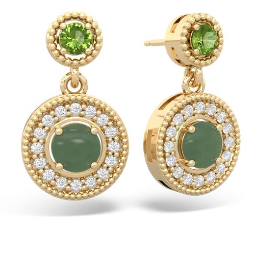 peridot-jade halo earrings