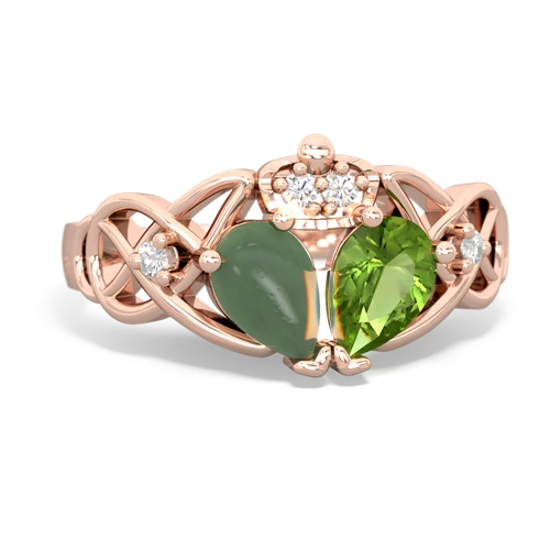 peridot-jade claddagh ring