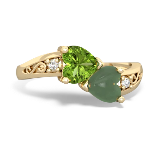 peridot-jade filligree ring