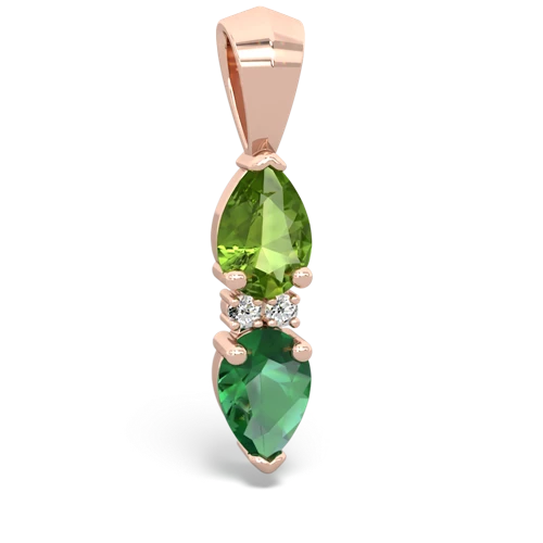 peridot-lab emerald bowtie pendant