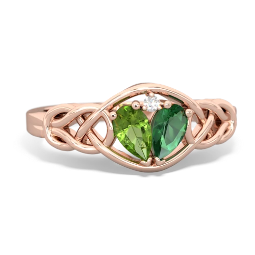 peridot-lab emerald celtic knot ring