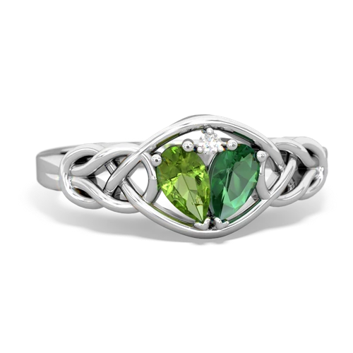 peridot-lab emerald celtic knot ring