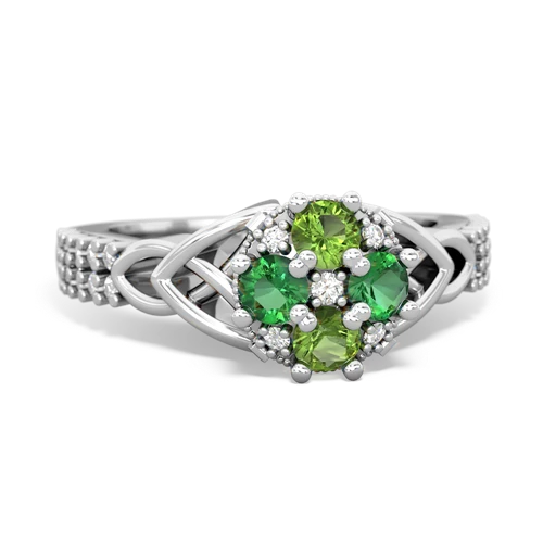 peridot-lab emerald engagement ring