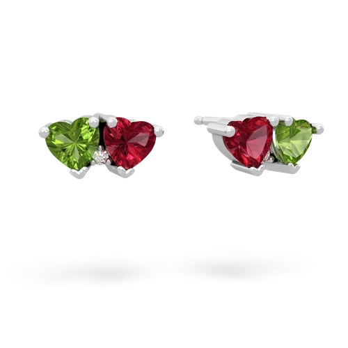 peridot-lab ruby  earrings