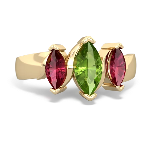 peridot-lab ruby keepsake ring