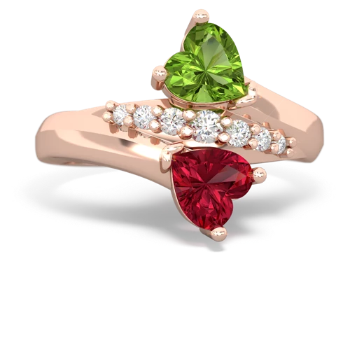 peridot-lab ruby modern ring