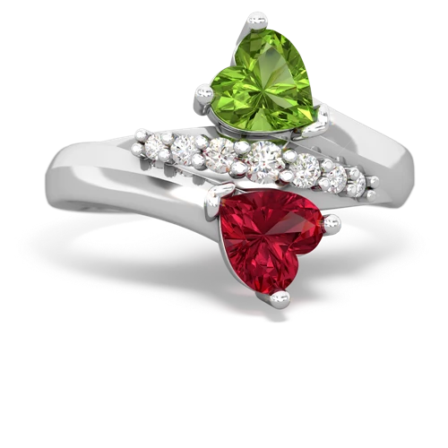 peridot-lab ruby modern ring