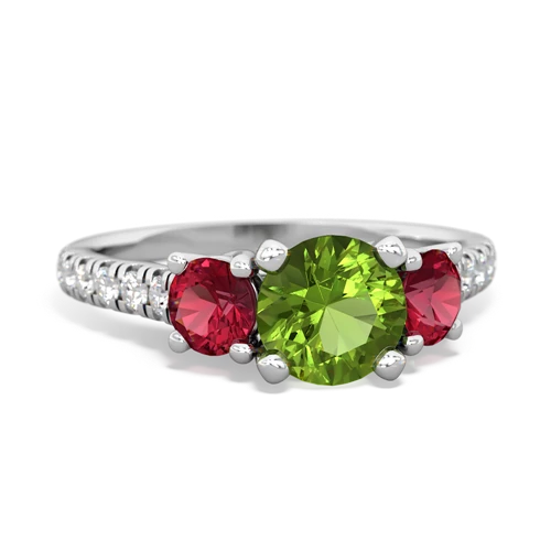 peridot-lab ruby trellis pave ring