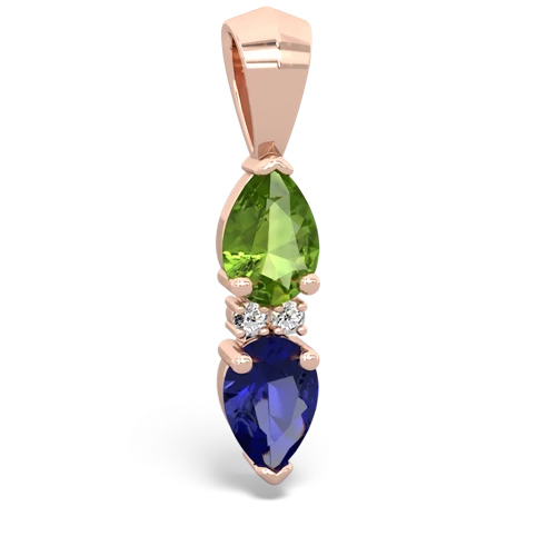 peridot-lab sapphire bowtie pendant