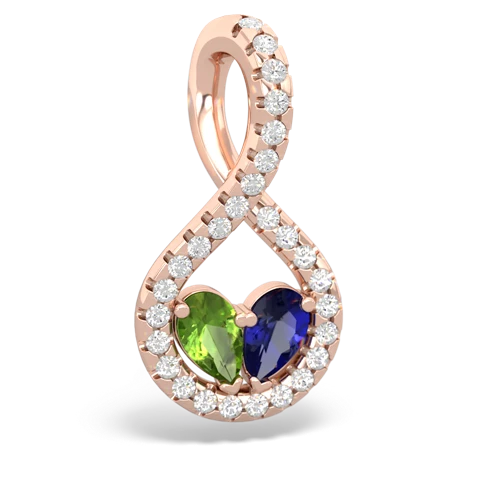 peridot-lab sapphire pave twist pendant