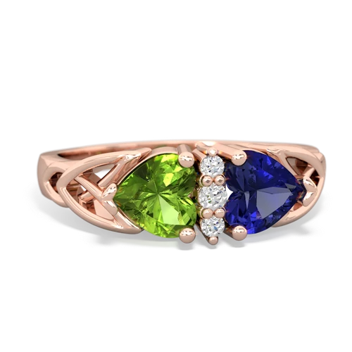 peridot-lab sapphire celtic ring