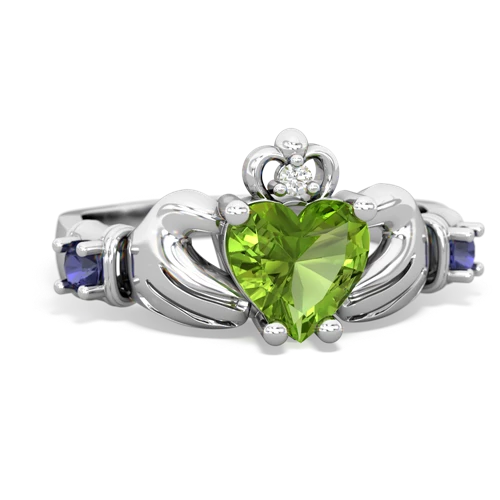 peridot-lab sapphire claddagh ring