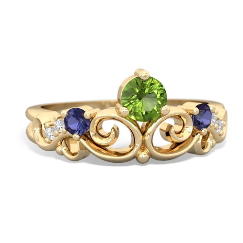 peridot-lab sapphire crown keepsake ring