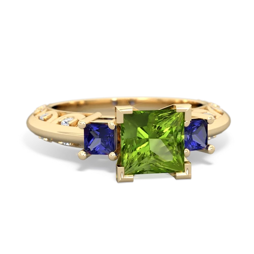 peridot-lab sapphire engagement ring