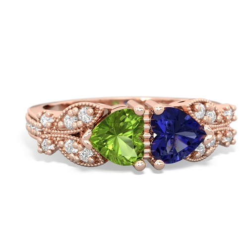 peridot-lab sapphire keepsake butterfly ring