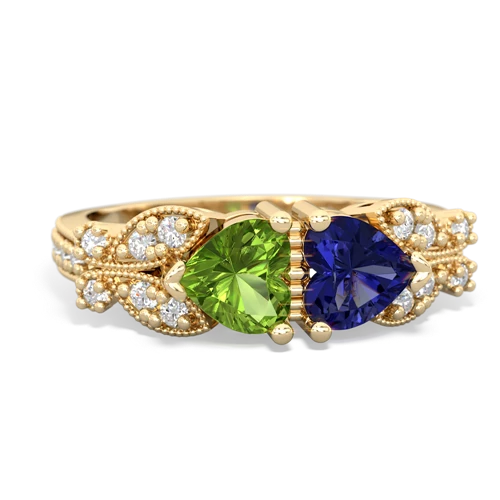 peridot-lab sapphire keepsake butterfly ring