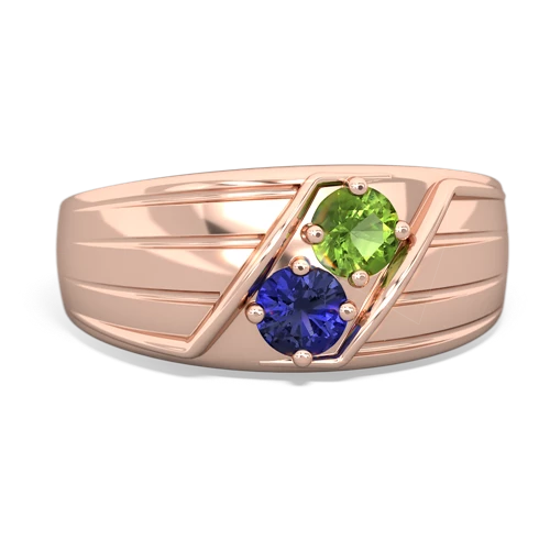 peridot-lab sapphire mens ring