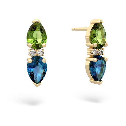 peridot-london topaz bowtie earrings