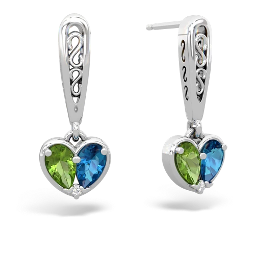 peridot-london topaz filligree earrings