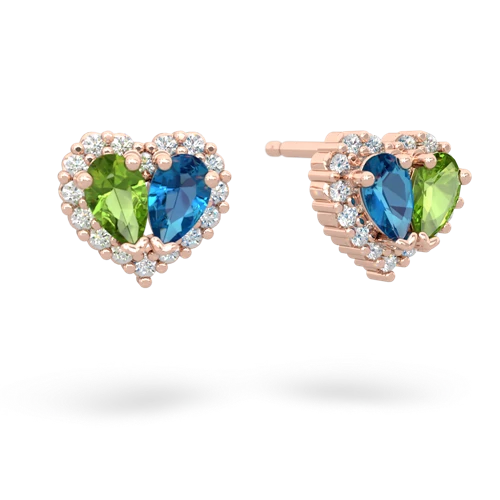 peridot-london topaz halo-heart earrings