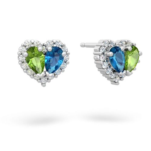 peridot-london topaz halo-heart earrings