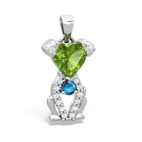 peridot-london topaz birthstone puppy pendant