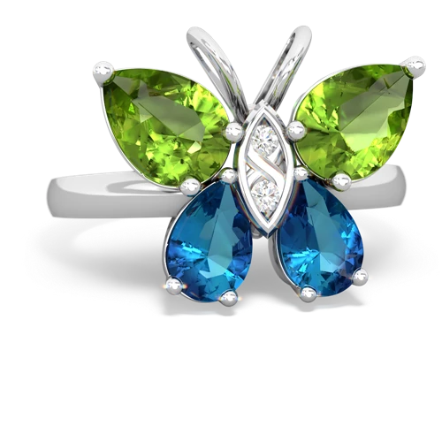 peridot-london topaz butterfly ring