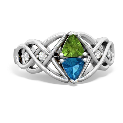 peridot-london topaz celtic knot ring