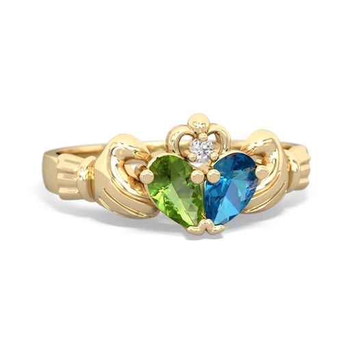 peridot-london topaz claddagh ring