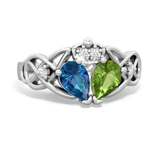 peridot-london topaz claddagh ring