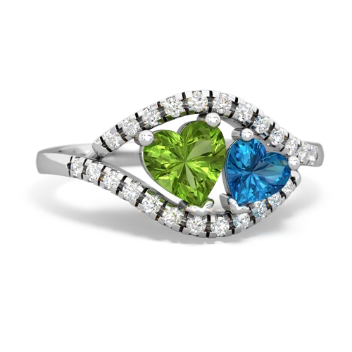 peridot-london topaz mother child ring