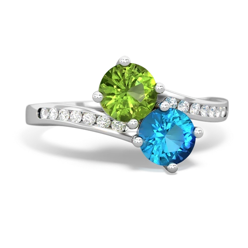 peridot-london topaz two stone channel ring