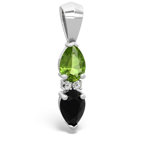 peridot-onyx bowtie pendant