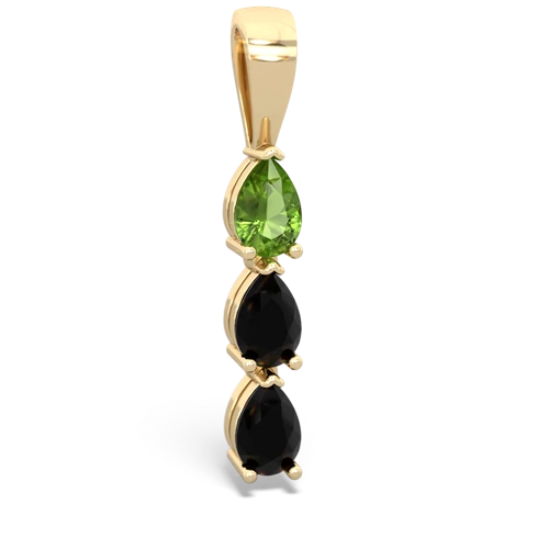 peridot-onyx three stone pendant