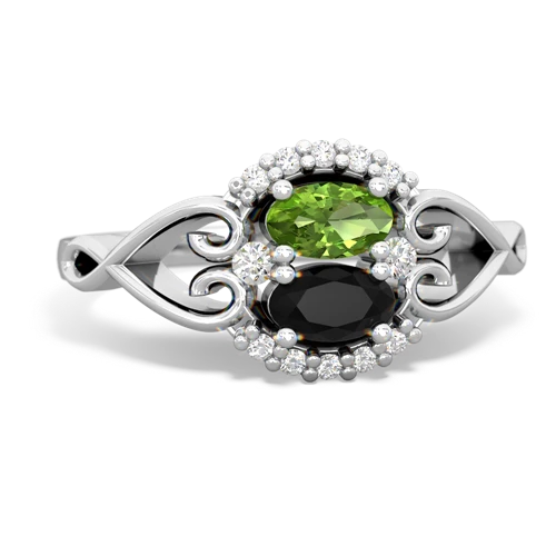 peridot-onyx antique keepsake ring