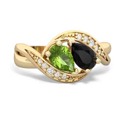 peridot-onyx keepsake curls ring