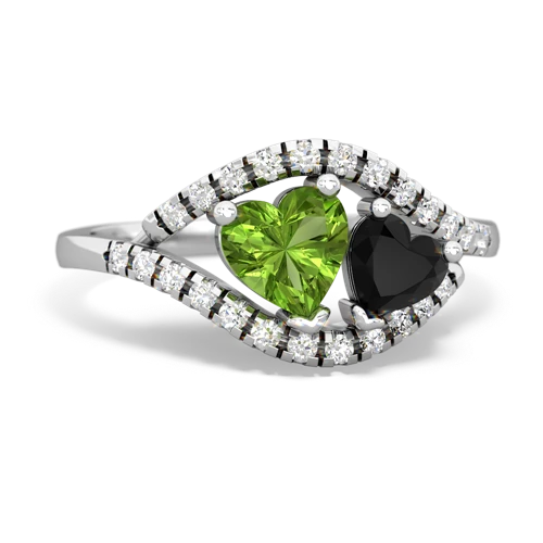 peridot-onyx mother child ring