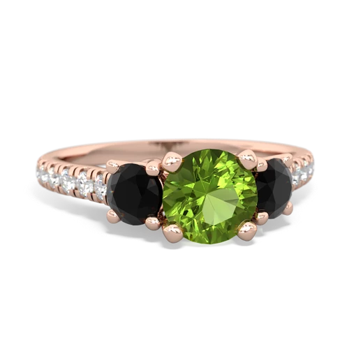 peridot-onyx trellis pave ring